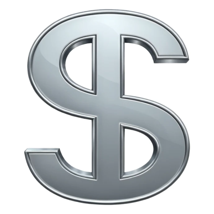 $ dollar metal symbol sticker