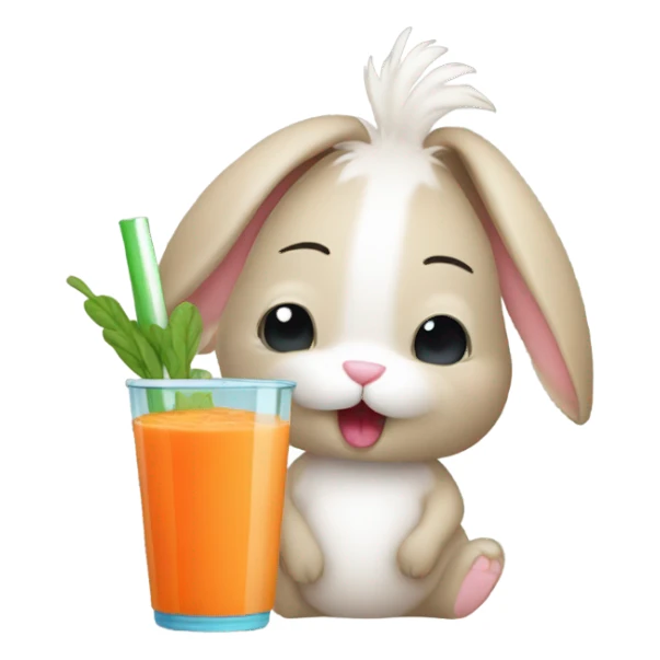 Bunny drinking a carrot smoothie sticker