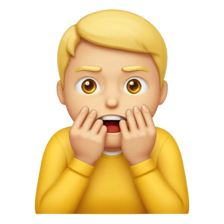 Yellow emoji figure biting nails sticker