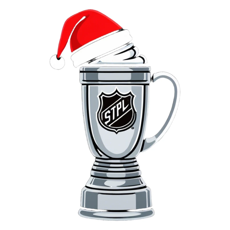 Stanley cup with Santa hat sticker