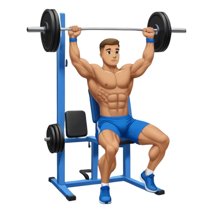 bodybuilder blue shorts leg-side-raise-cable-machine exercise sticker