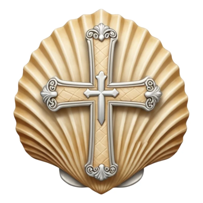 Camiño shell with Santiago cross sticker