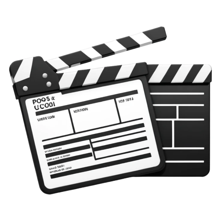 clapperboard reduced to two intersecting lines, ultra minimal sticker