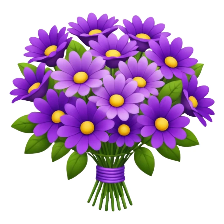 Purple flower bouquet sticker