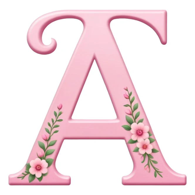 Pink romantic alphabet letter sticker