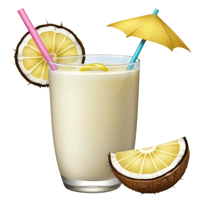 hawaii coconut drink with lemon sticker