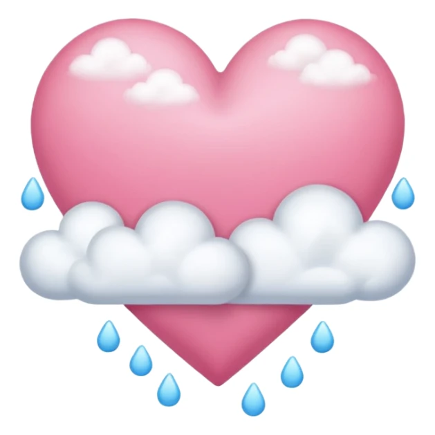 pink heart + cloud sticker