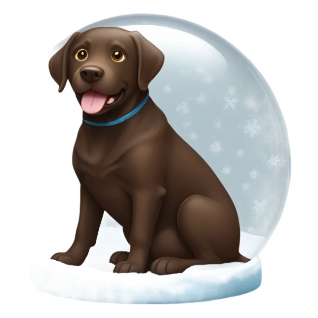 Chocolate lab in snow globe  sticker