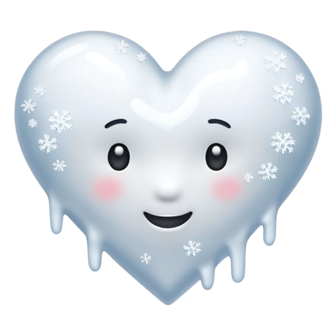 snow heart that's melting sticker