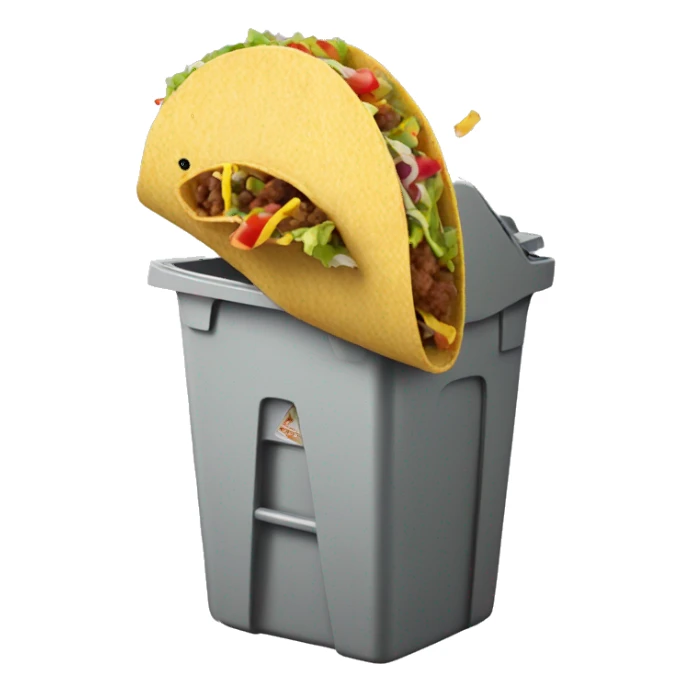a taco being thrown in the trash sticker