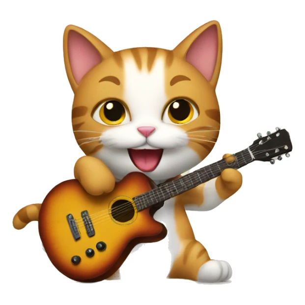  cat playing guitar sticker