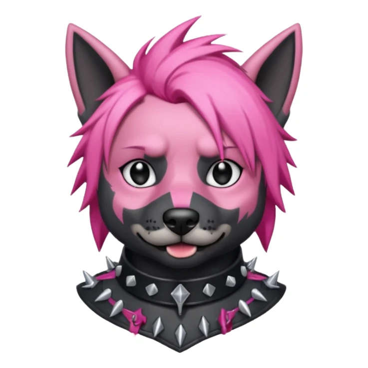 pink haired metalhead dog sticker