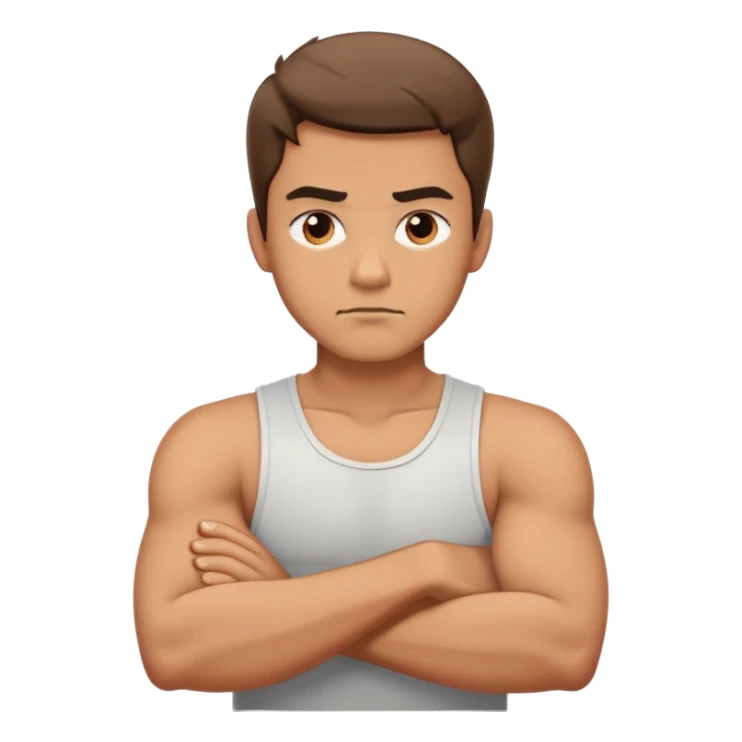 Arms crossed crashing out guy sticker