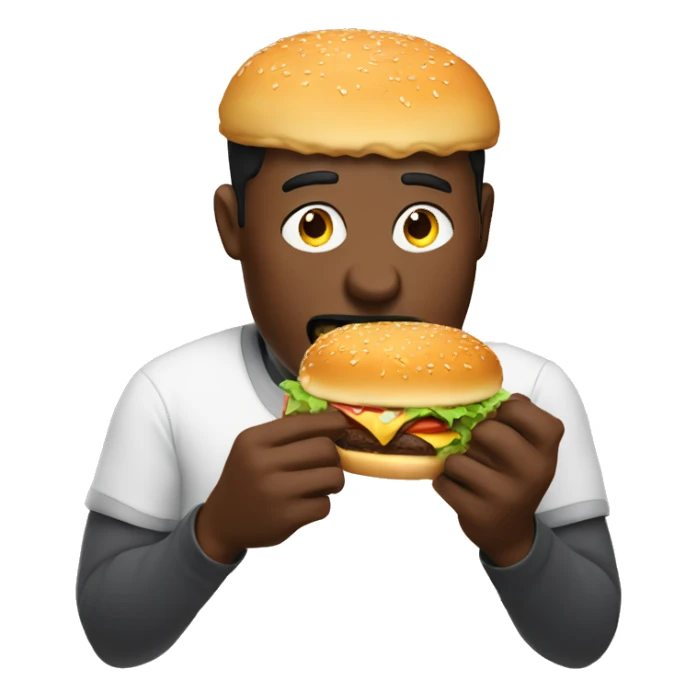 Massive person eating a burger  sticker