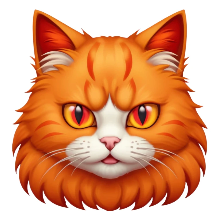 Evil orange cat with red eyes sticker