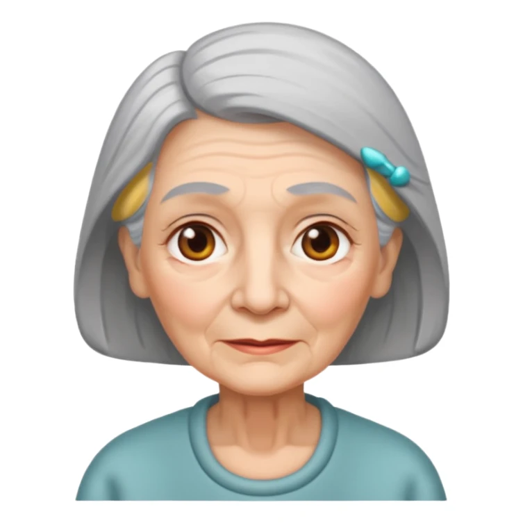 Old lady with my picture sticker