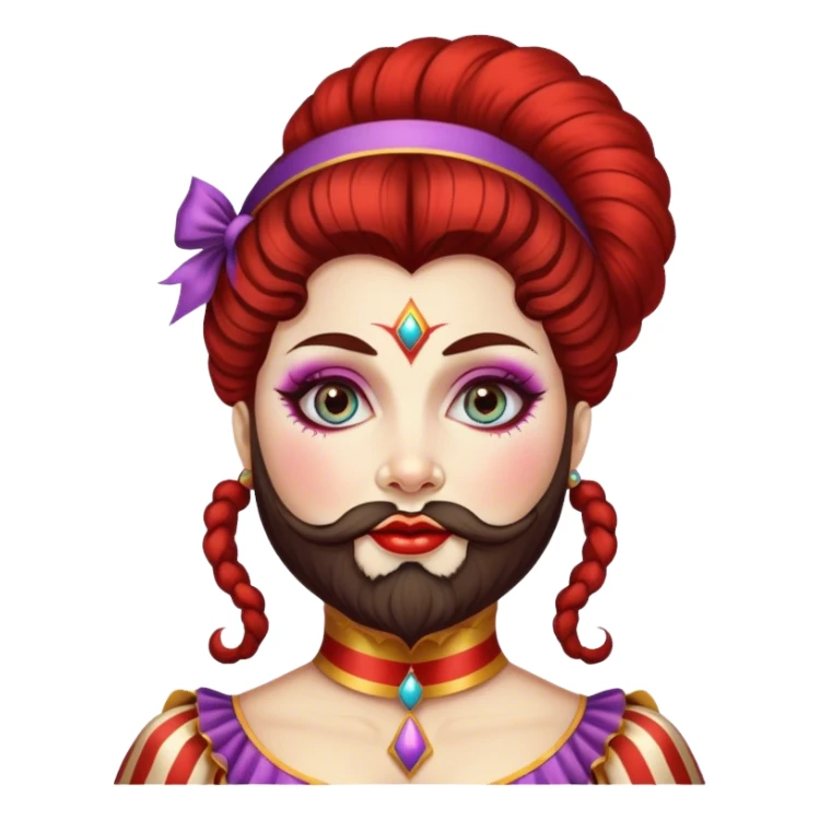 Vintage circus bearded lady sticker