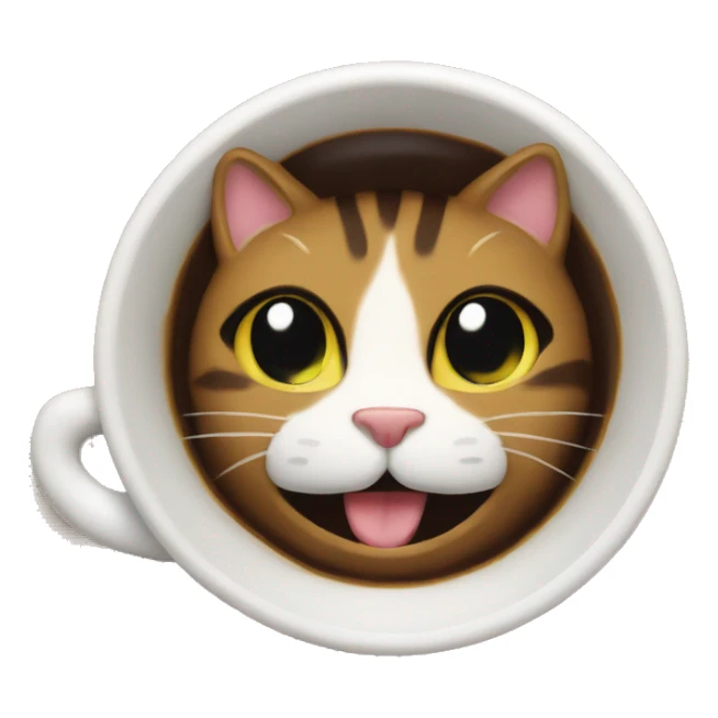 Coffee in cat mug sticker