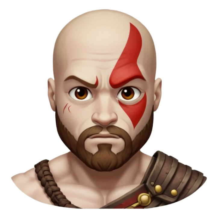 Kratos skin whiter Without beard sticker