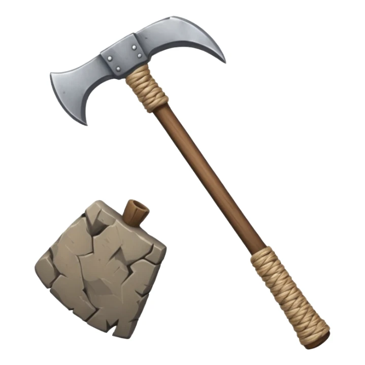 ancient break stone ax string sticker