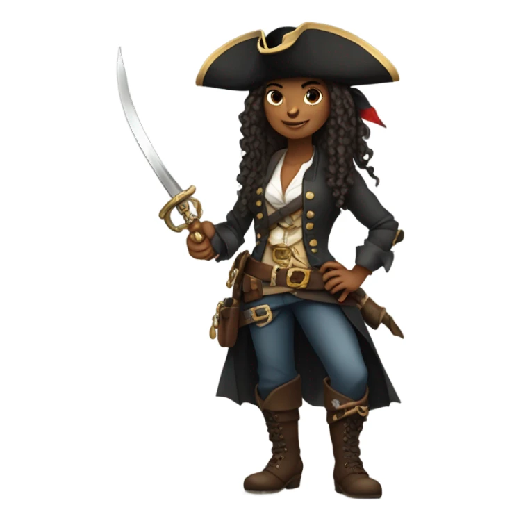 A girl pirate  sticker