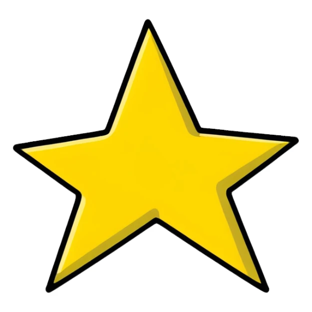 half yellow star symbol sticker
