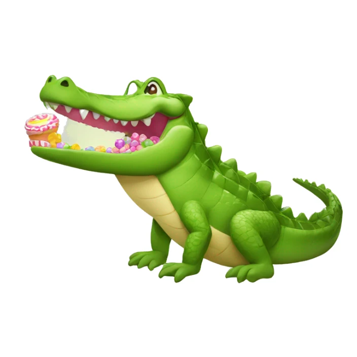 crocodile with sweets  sticker