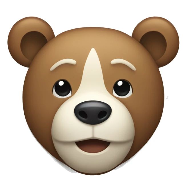emoji bear face with white outline sticker