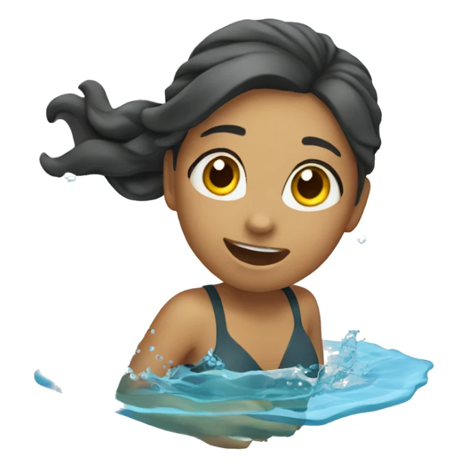 Girl diving in water sticker