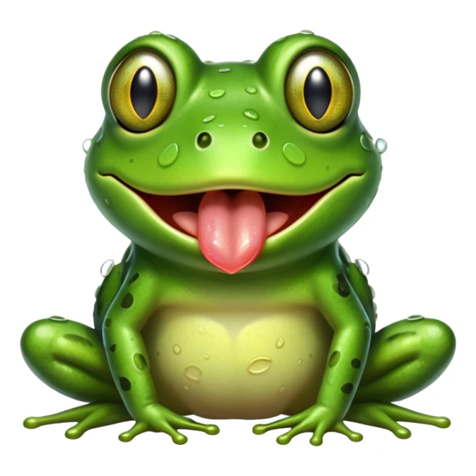 Frog sticking out its tongue  sticker