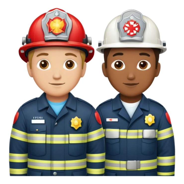 Fireman and Paramedic standing together sticker