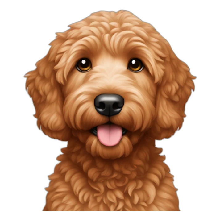 mini goldendoodle red colored sticker