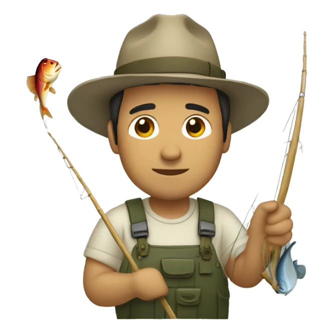 Hombre pescando sticker