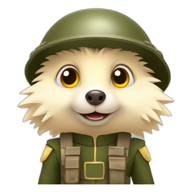 hedgehog as soldier sticker