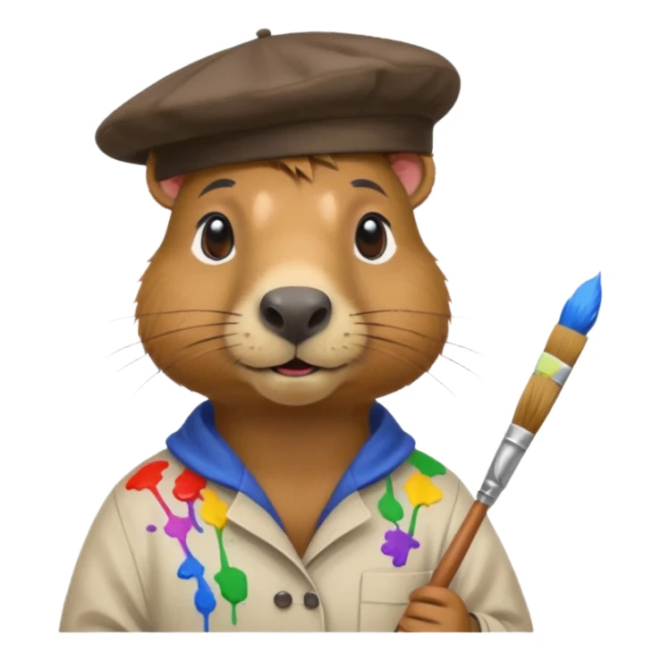 capybara painter sticker