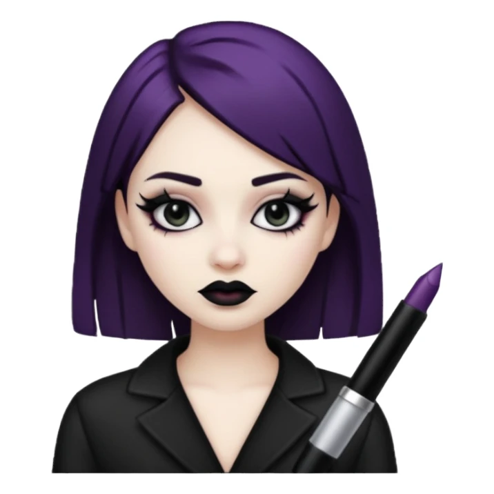 Emoji with goth makeup sticker