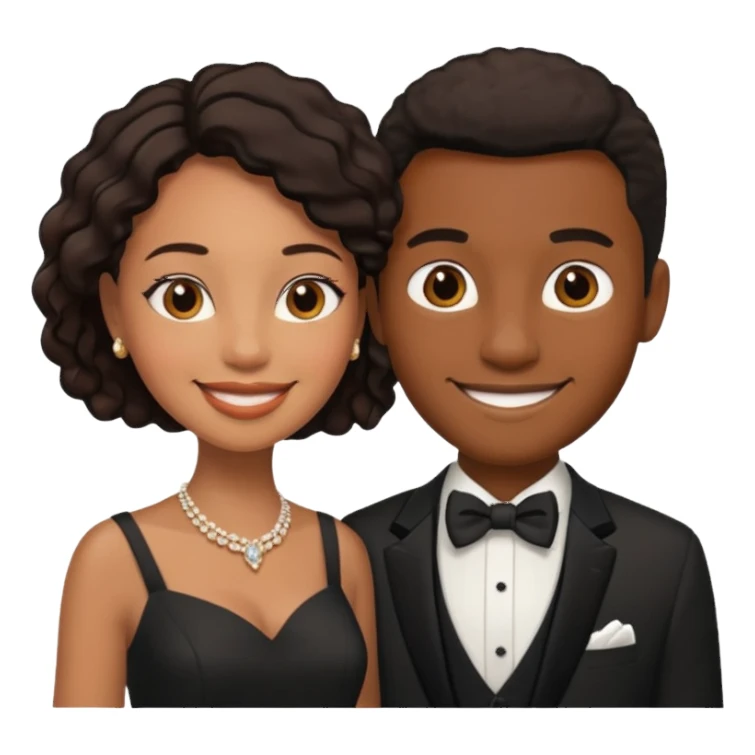 Black couple wedding sticker