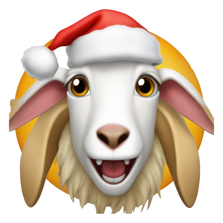 crazy goat, sata hat, christmas hat, screaming sticker