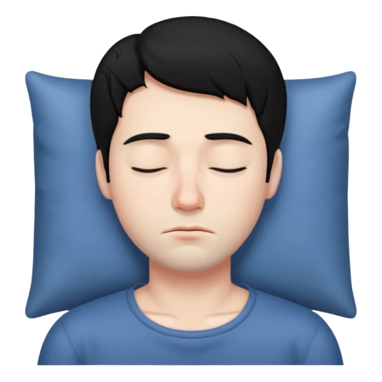 Sleepy man black hair sticker
