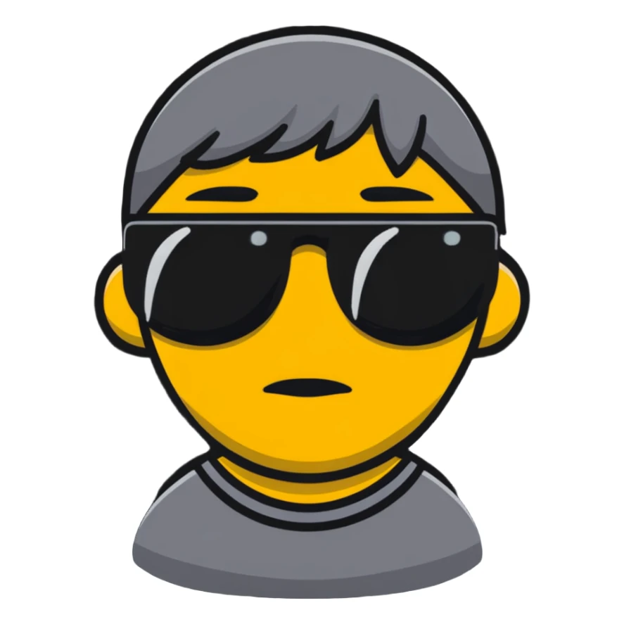 crying emoji with sunglasses on sticker
