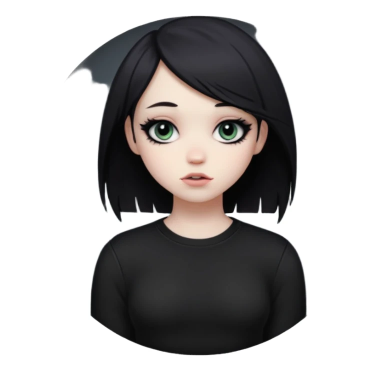 Emo femboy with big round butt, pale, makeup, booty, buttcrack sticker