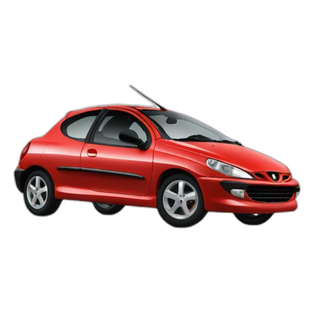 Peugeot 206 rouge en feu sticker