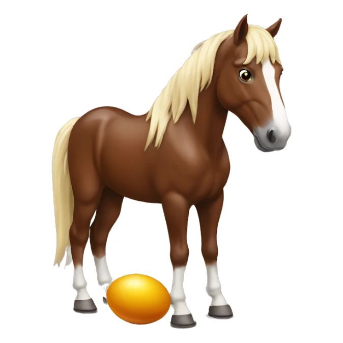 horse eating chocolate egg sticker