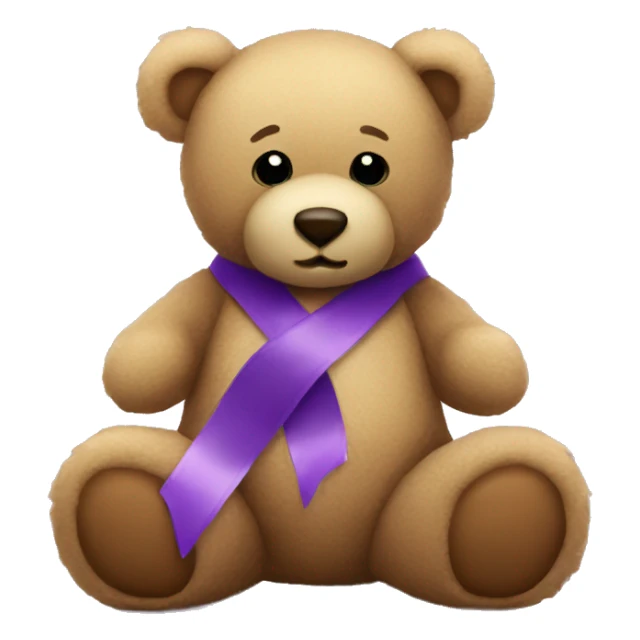 Teddy bear with purple ribbon  sticker