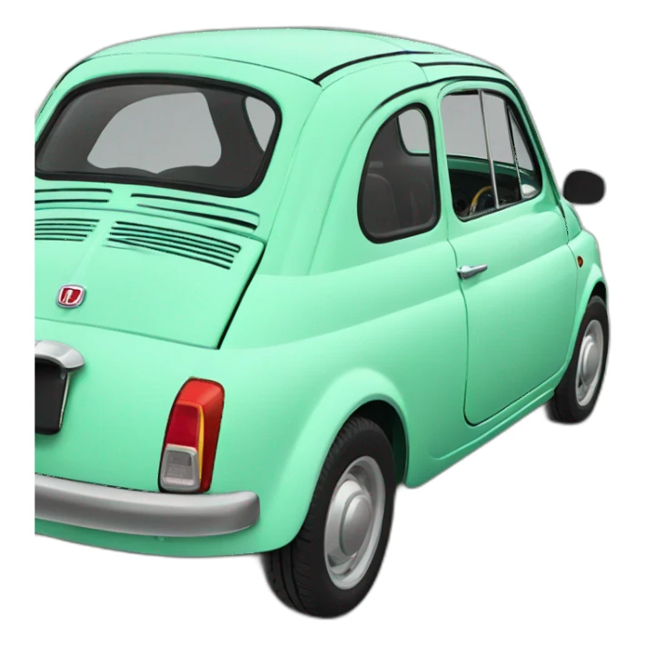 mint green fiat 500 sticker