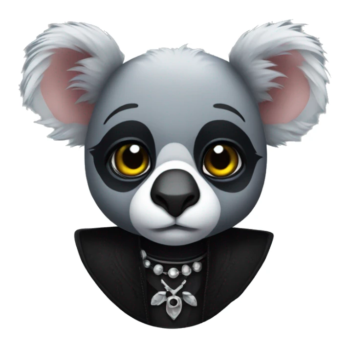 traditional goth koala bear with goth makeup sticker