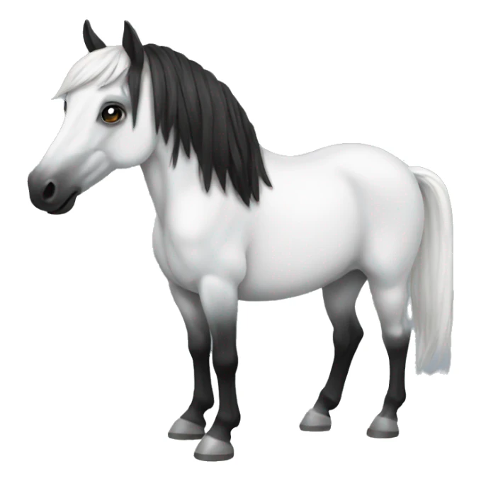 White black horse  sticker