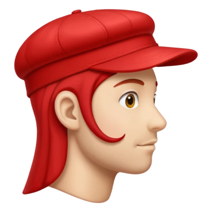 Red cap side profile sticker