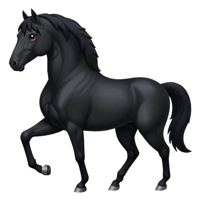 Black full horse emojis  sticker