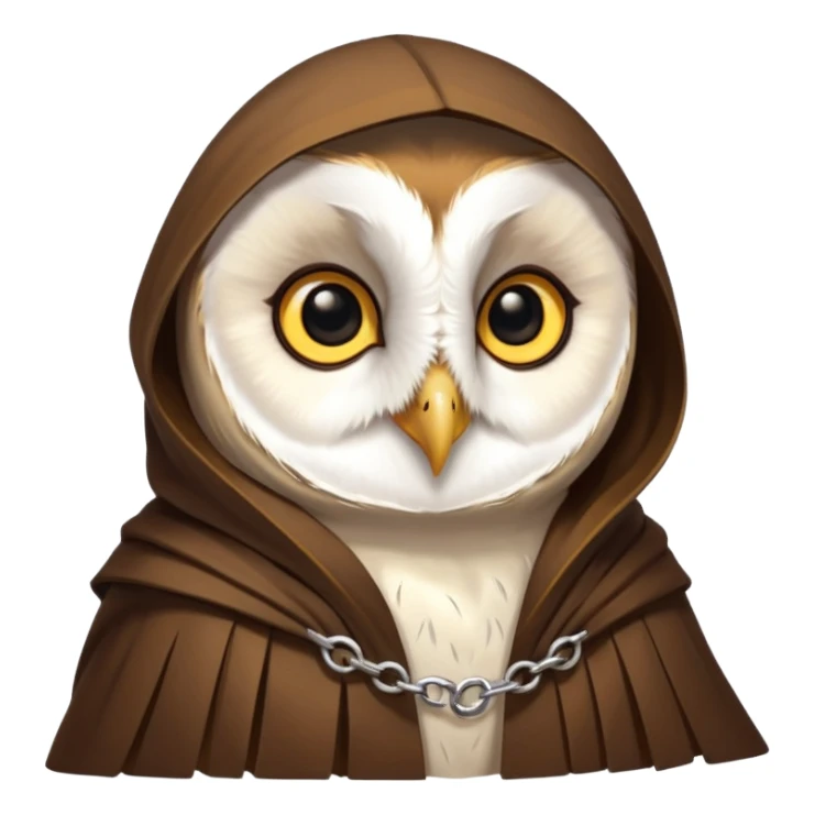 white barn owl in brown cloak sticker